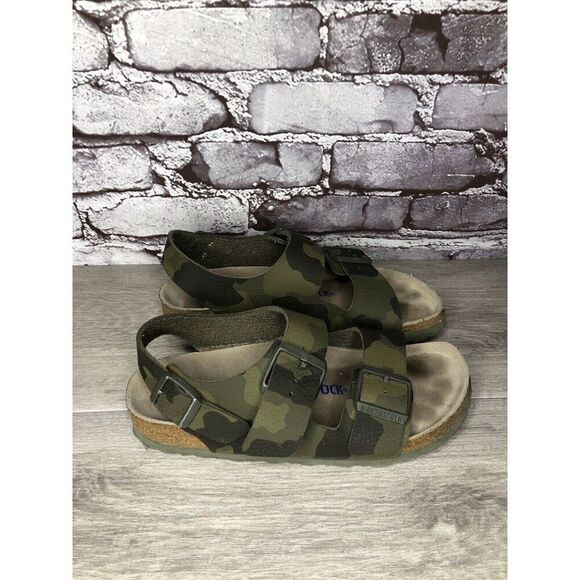 Birkenstock Milano Army Green Leather Ankle Strap Sandals Women’s Sz 37EU/6M US - Picture 9 of 16